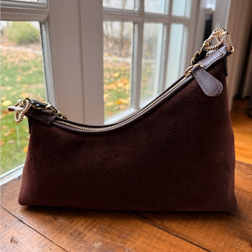 Aupen Chocolate Suede Bag - Picture 2 of 6
